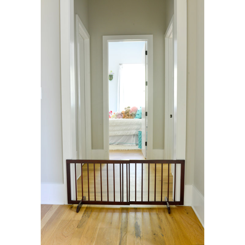 Dennison Free Standing Pet Gate, Walnut