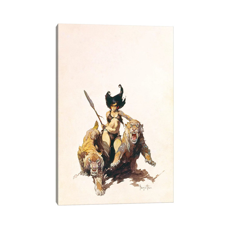 «The Huntress» par Frank Frazetta, impression sur toile tendue, H 12 po x l 8 po x P 0,75 po