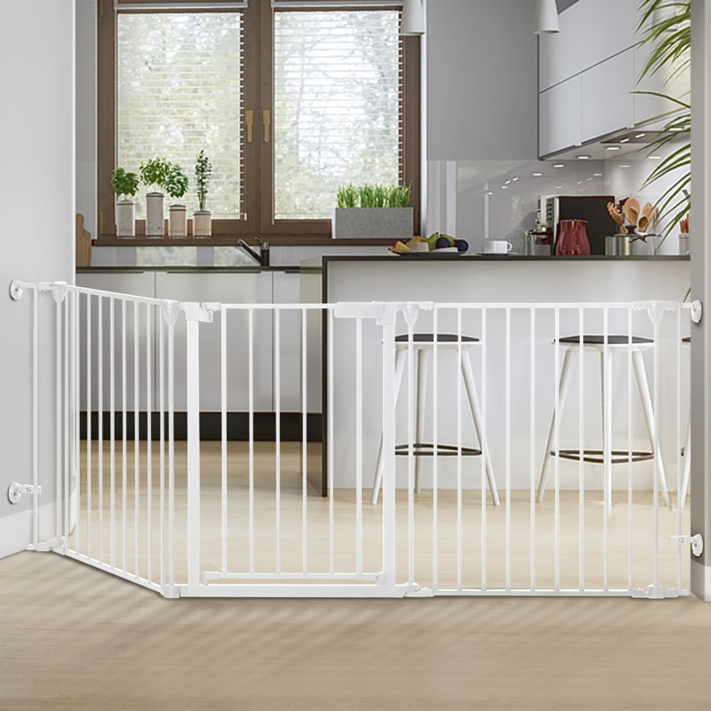33 panneaux de barrière de sécurité en métal de 33 po à 80 po de large, Blanc