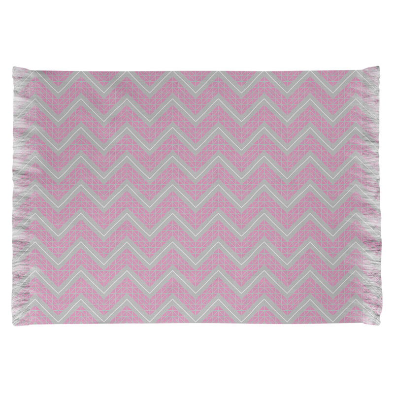 Tapis rose à chevrons à main, Non