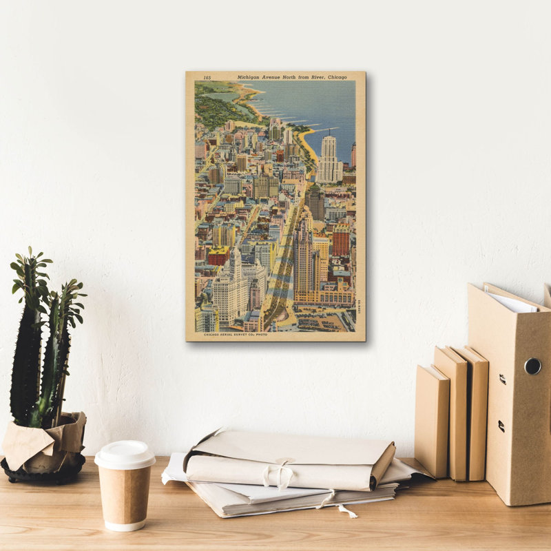 «Michigan Avenue North From River Chicago» par Wild Apple Portfolio, art mural sur toile, 12 po x 18 po, H 18 po x l 12 po
