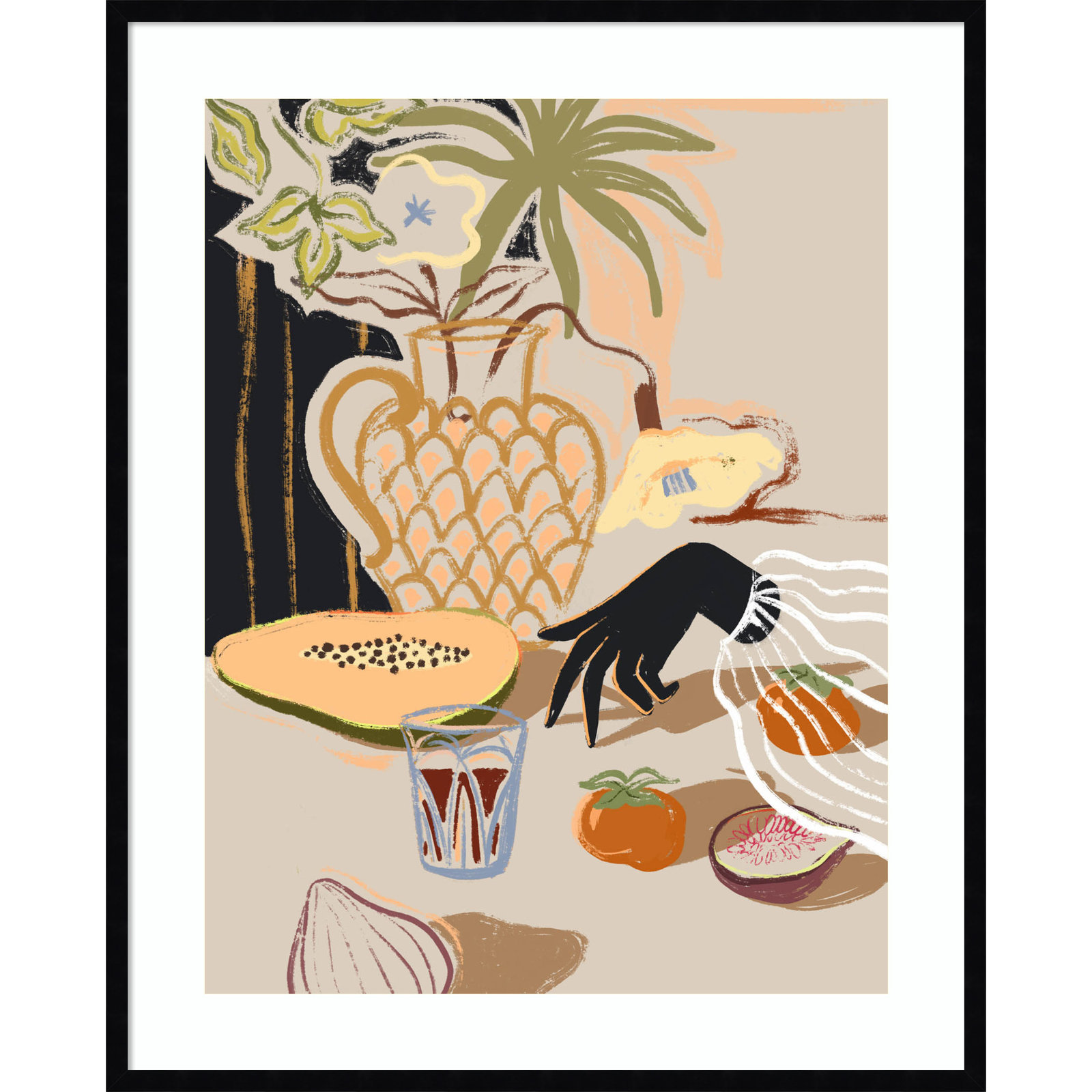 Northbrook "Fruitful Spread" Print, 41" H x 33" W, Black