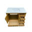 Meuble-lavabo en chêne avec lavabo et trou de robinet 42 po, 2 armoires de rangement à 5 portes, comptoirs, céramique, silencieux, fabrication en contreplaqué de bois massif, 2 portes, 5 tiroirs, lavabo en céramique, tiroirs, peint à l'eau