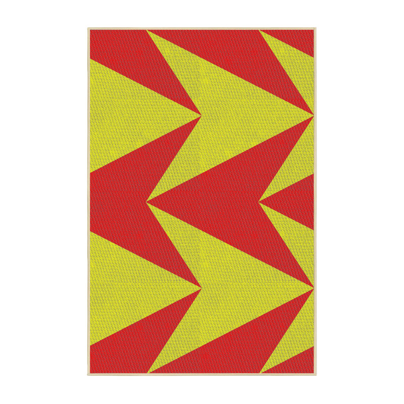 Tapis rouge / jaune à motif abstrait Marlene, Rectangle 2 pi x 3 pi