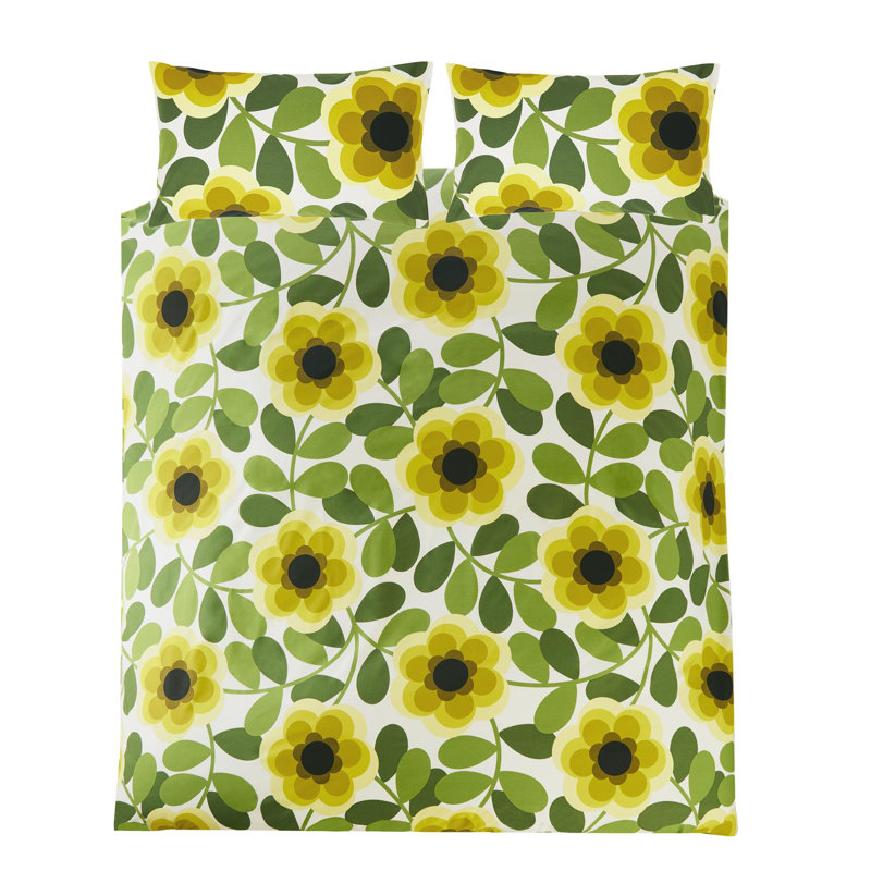 Giant Water Lily Lemon Twist Bedset, Single Duvet Cover + 1 Pillowcase
