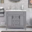 Meuble-lavabo 36 po avec lavabo supérieur, armoire de rangement moderne, 2 portes à fermeture douce + 2 tiroirs, lavabo simple