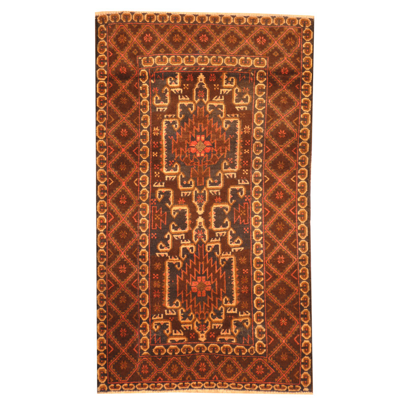 Tapis brun en laine noué à la main Dakira