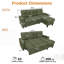 Canapé-lit modulaire en chenille 83 po avec méridienne réversible 83 po, accoudoir de rangement et ports de charge, vert-348757677-349172694