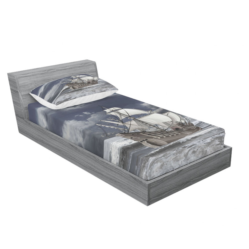 Ensemble de draps Cloudy Sky, Ensemble de draps pour lit simple avec drap-housse