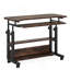 Bureau portatif 32 pouces avec prises de courant, table d'appoint à hauteur réglable, canapé, table de chevet, chariot pour ordinateur portable avec ports USB, petit bureau mobile avec plateau à clavier, 
