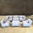 outdoor 5 piece modular bean bag outdoor conversation set, high density foam olefin sectional for patio garden-1790170704