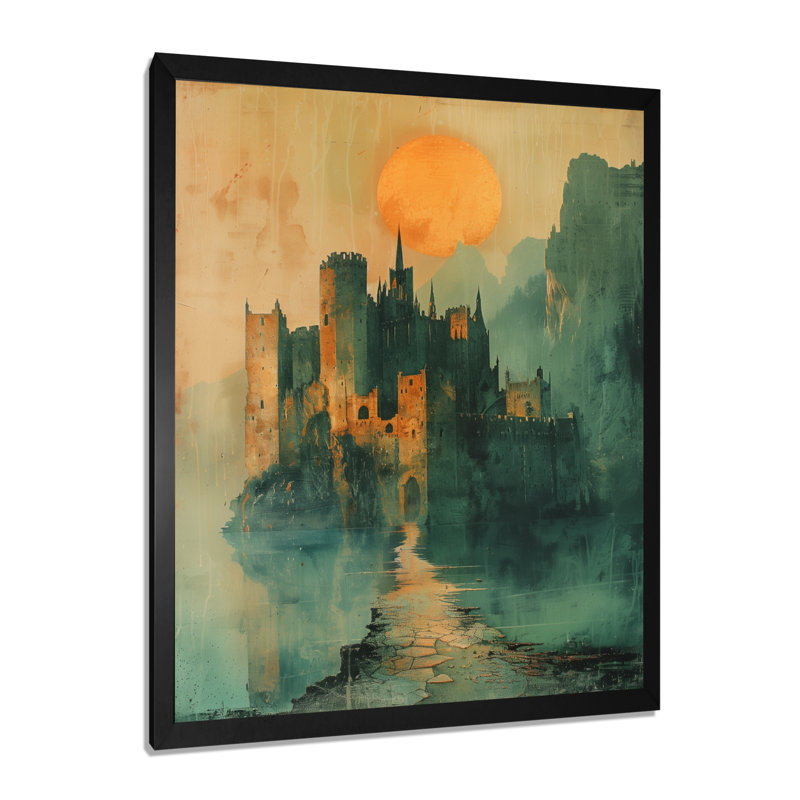 Décoration murale Tanesha - Châteaux, Toile encadrée noire simple, H 40 po x l 30 po x P 1,5 po