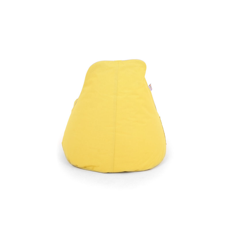 Fauteuil à billes jaune de qualité supérieure, 31,5 po x 29,5 po x 11,8 po | 100% polyester avec tissu imperméable | Rempli de mousse de billes de styromousse recyclée, housse zippée amovible | Parfait pour le salon, la salle de jeux et la détente