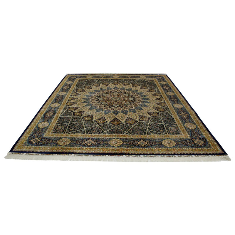 Tapis bleu marine et bleu 8 x 10