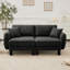 Boucle Fabric 2-seater Loveseat Sofa Couch With Distinctive Shell-shaped Armrests,Cylindrical Legs Wrapped with Self-fabric,Beige Colour-1167861486-1146634213