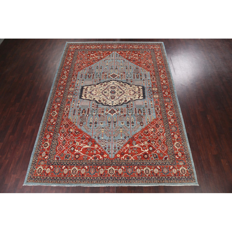 Tapis oriental Heriz Serapi à teinture végétale noué à la main 10 x 14