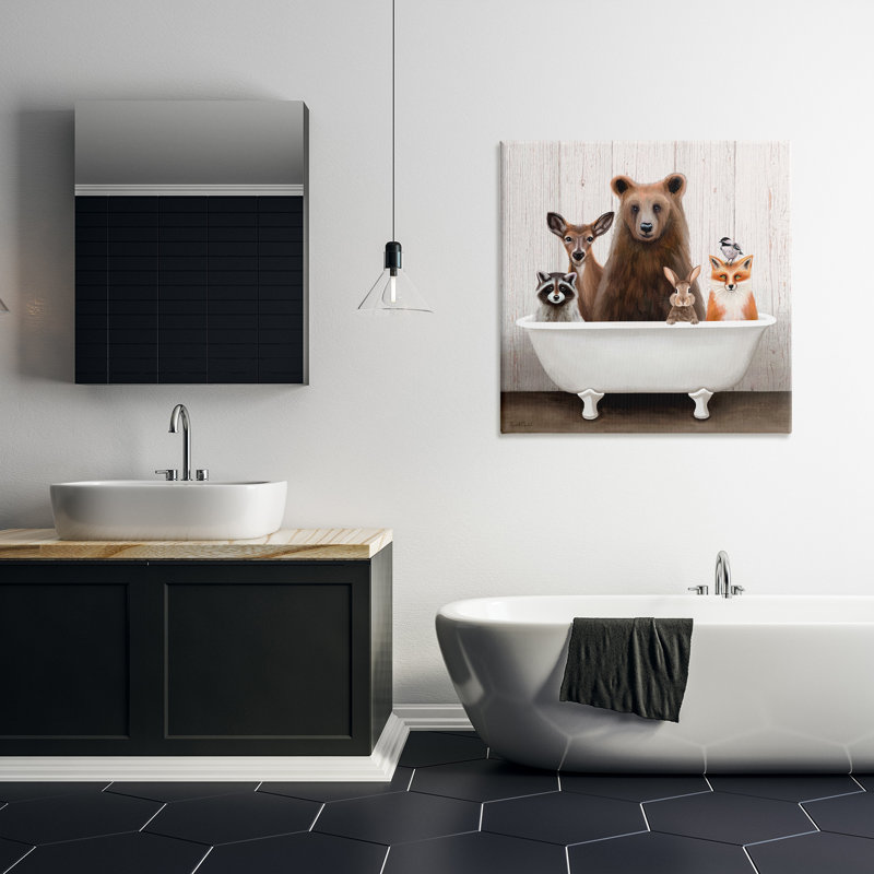 "Woodland Creatures", art mural sur toile par Elizabeth Tyndall, H 30 po x l 30 po x P 1,5 po