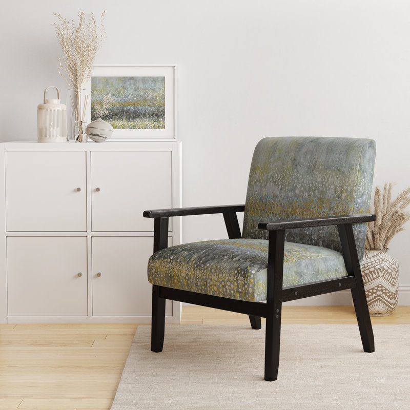 Fauteuil d'appoint rembourré moderne «Ikuko - Glam Rain Abstract III»