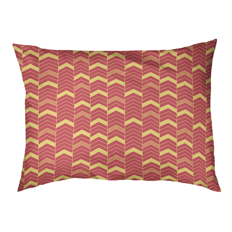 Coussin d'extérieur pour chien Chelan, Moyen (l 40 po x P 6,5 po x H 30 po), Rouge/jaune