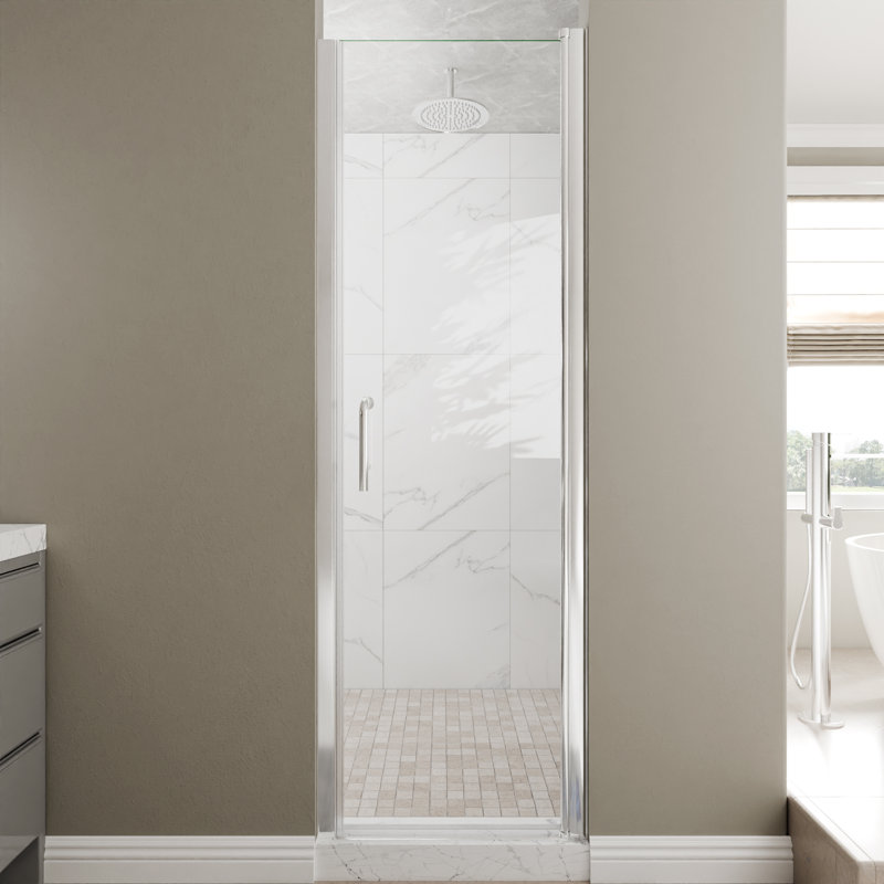 Pivot Frameless Glass Shower Door, Chrome, 24"W x 72"H