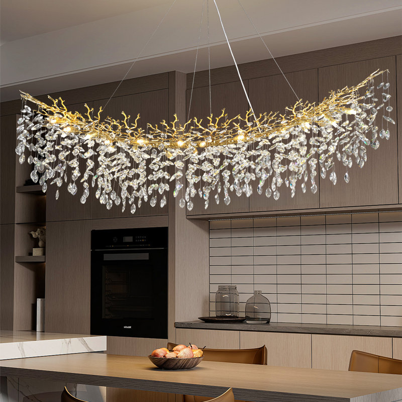 Lustre linéaire en cristal 72 po