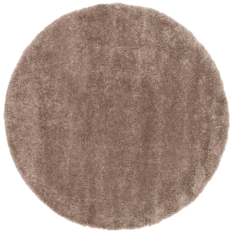 Chiles Royal Shag Performance Solid Color Rug, Round 6'7"