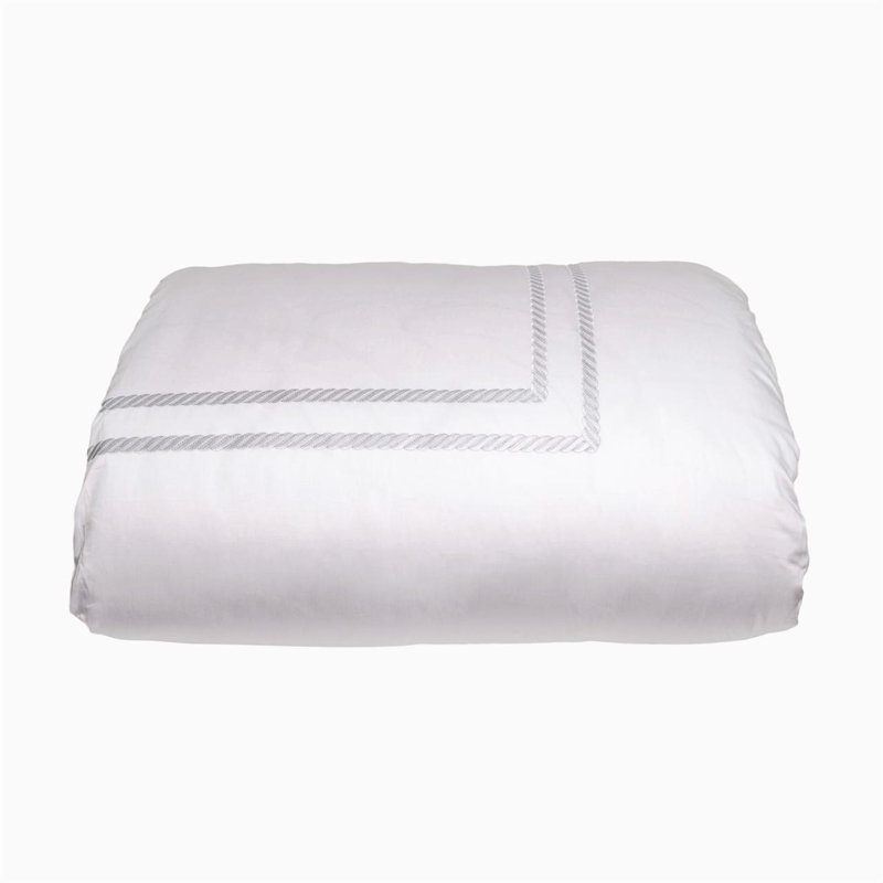 Simone Duvet Cover, King Duvet Cover, White/Silver