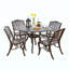 Ensemble de salle à manger 5 pièces en fonte d'aluminium avec table en treillis et trou pour parasol, parfait pour la terrasse et le jardin-1643485935