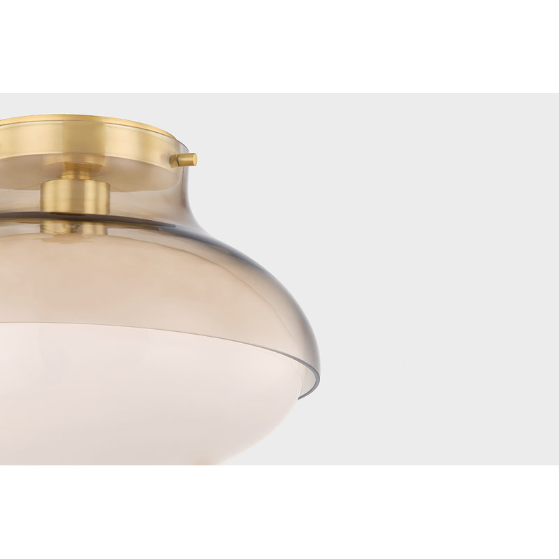 Mitzi Gianna 12.5 inch wide 1 Light Flush Mount in Aged Brass