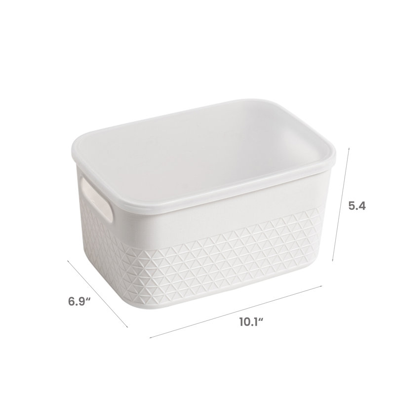 Ensemble de boîtes en plastique, 4 L, 6, Blanc