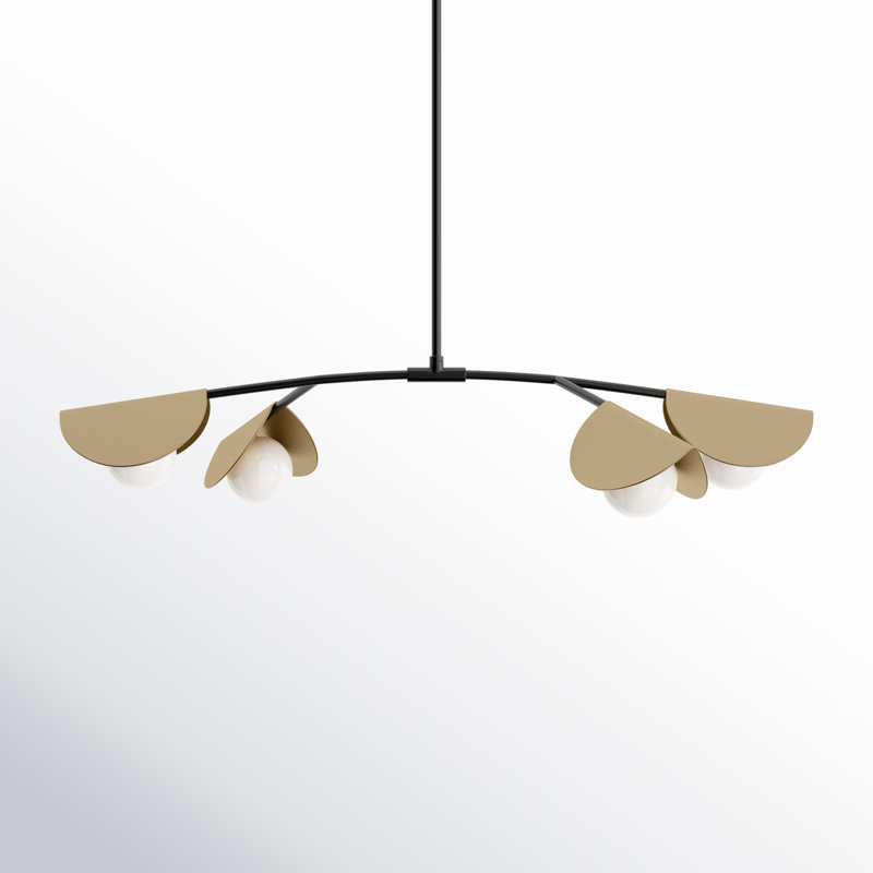 Gamora 4 - Light Unique/Statement Pendant, Matte Black/Aged Brass