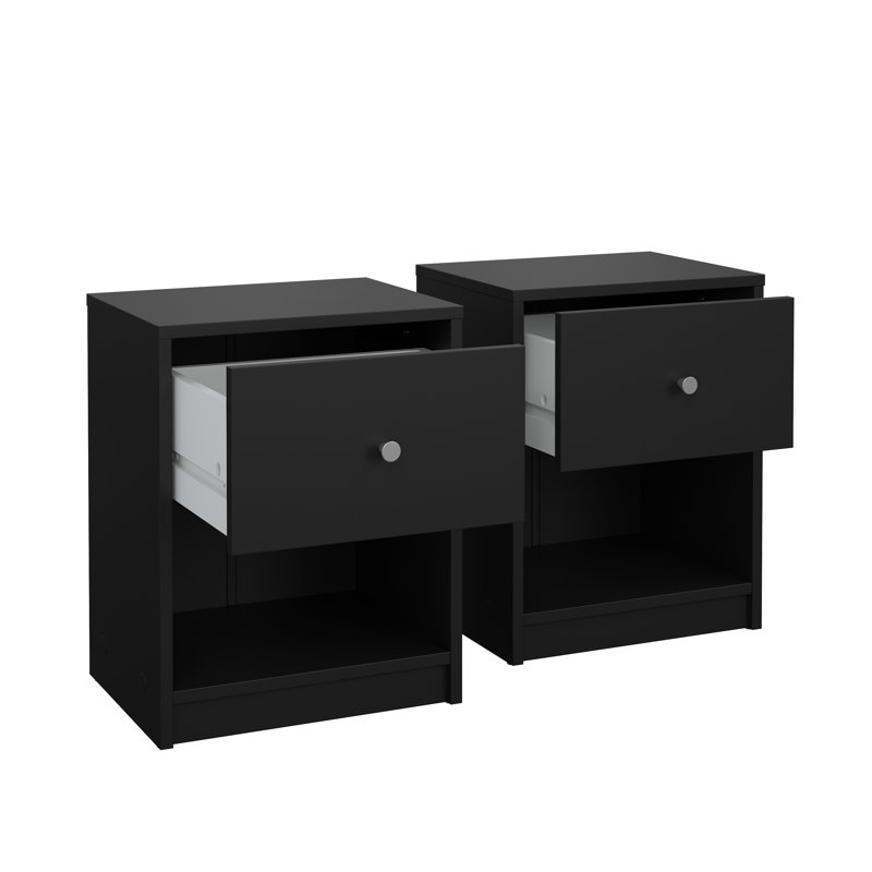 Clanton Small-Space 1 - Drawer Nightstand - Set Of 2, Black