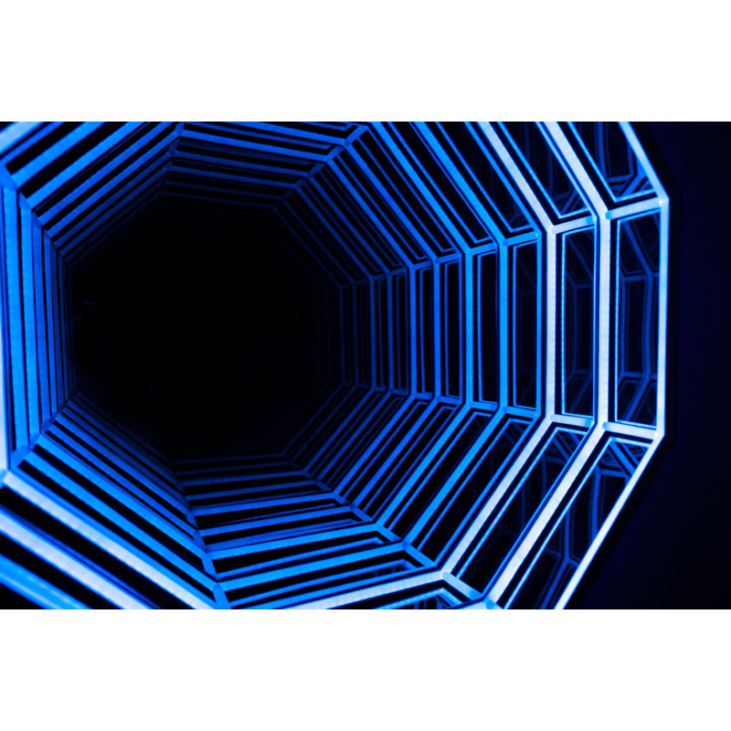 Miroir infini 3D octogonal clair / grand, 28" x 28"
