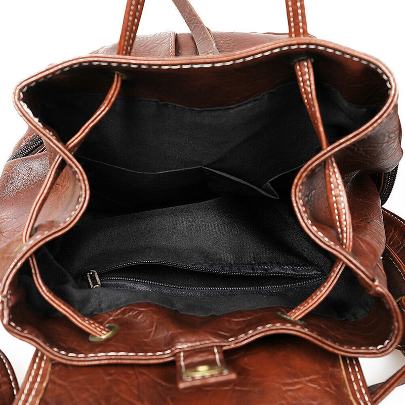 Sac à dos en cuir Pu, Marron foncé