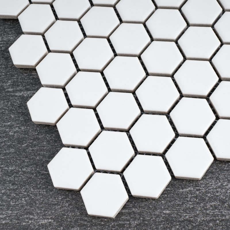 Porcetile Hex 11.82 in. x 10.24 in. Hexagon Matte Porcelain Mosaic Wall and Floor Tile