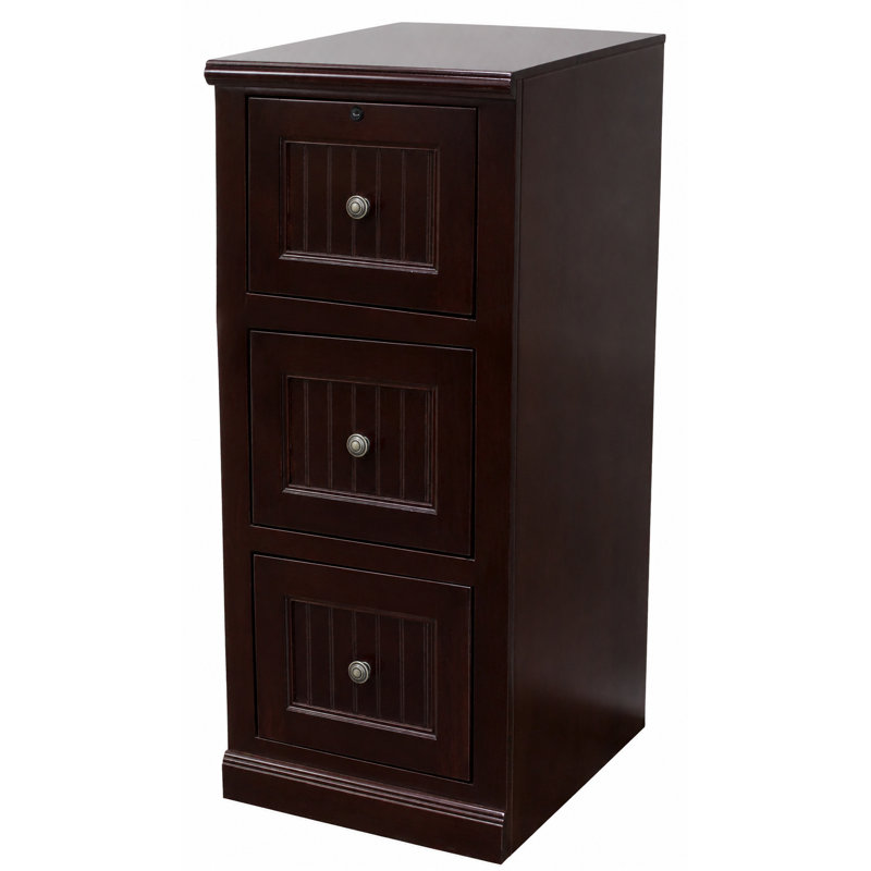 18.25'' Wide 3 -Drawer Solid Wood File Cabinet, Caribbean Rum