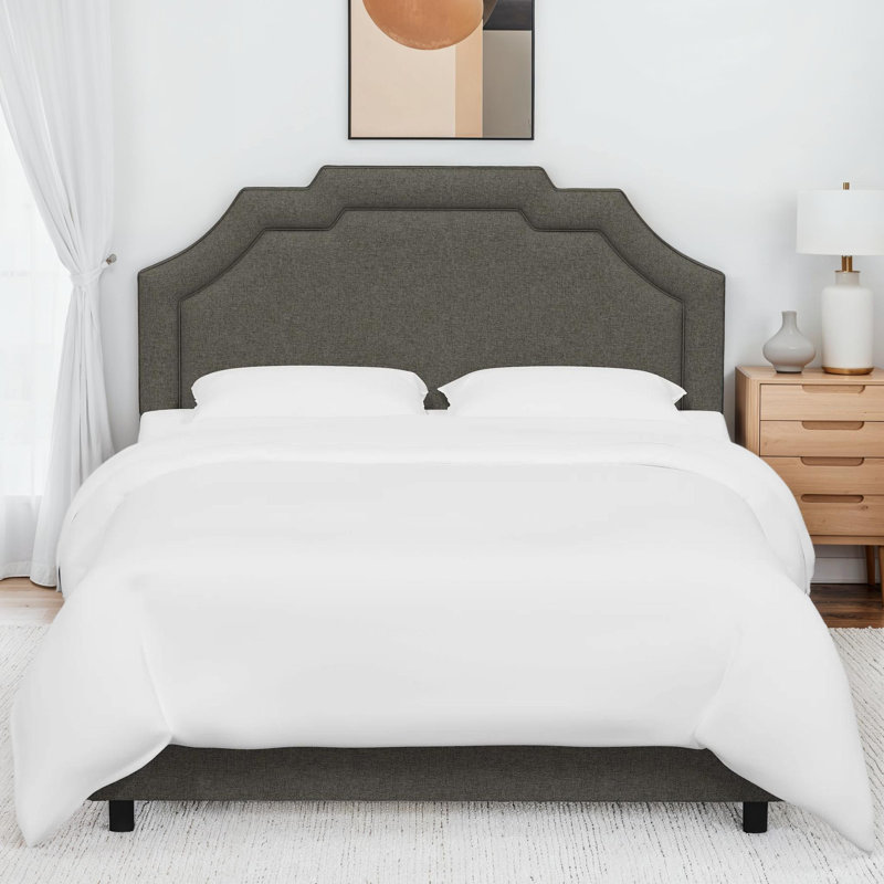 Aleanah Upholstered Standard Bed, Full, Zuma Charcoal Textured Linen