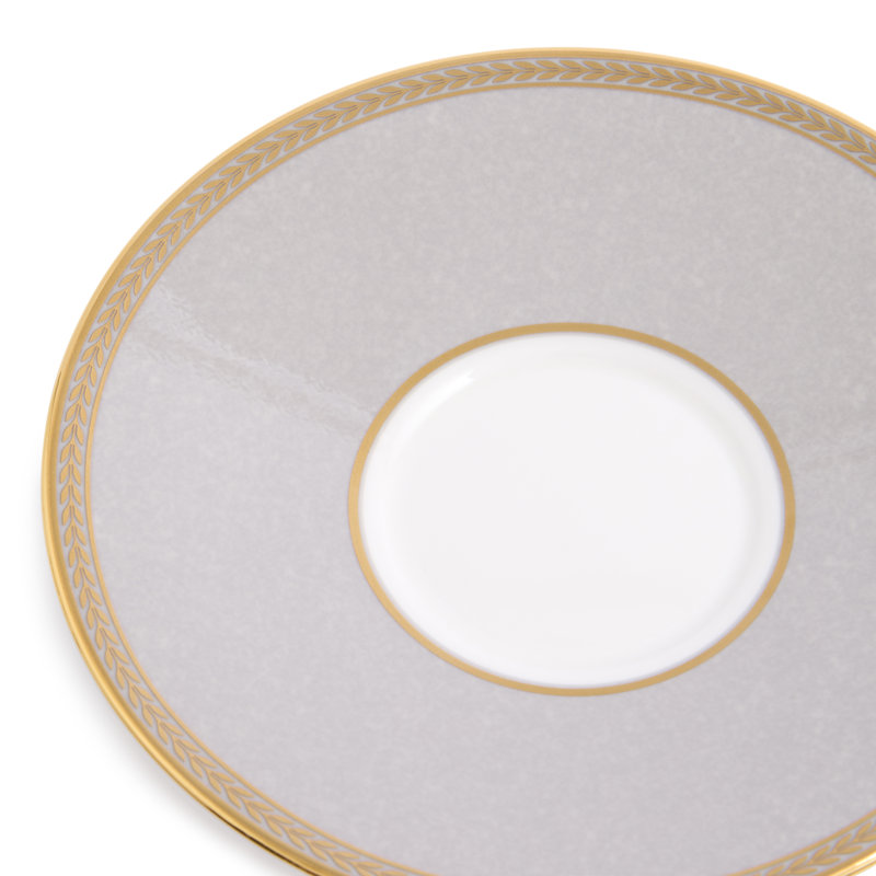 Renaissance Bone China Teacup, Gray/Gold