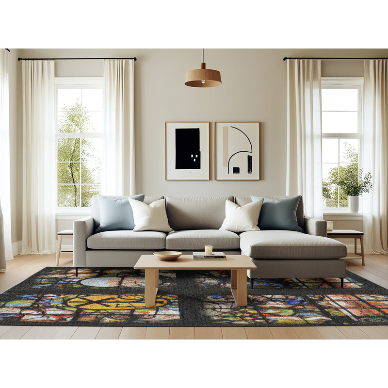 Tapis noir Rajveer, Rectangle 6 pi x 9 pi