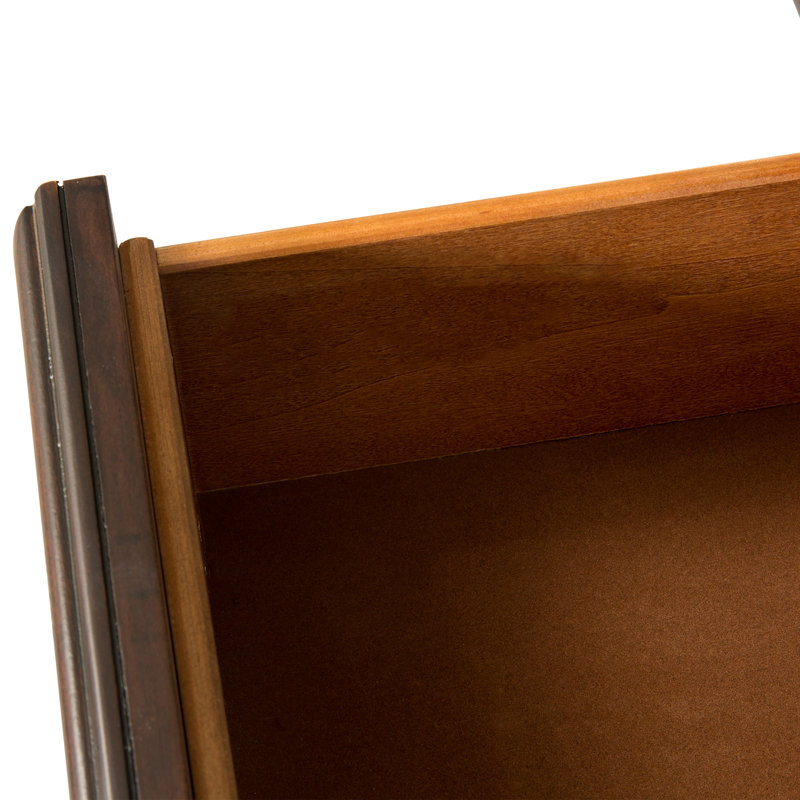  Amala 3 Drawer Nightstand w/ Lined Drawers, Cognac