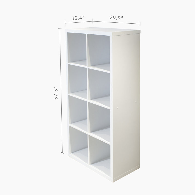 Smart Cube -Cube Organizer Storage With Opened Back Shelves, X  Cube Bookcase Book Shleves  Home, Office, White