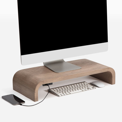 Basnett Wood Monitor Stand With USB Port