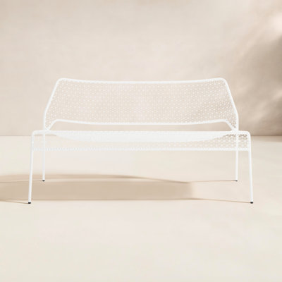 Hot Mesh 49'' Powder Coated Steel Outdoor Bench