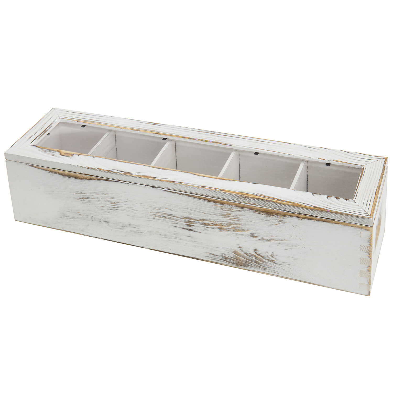 Gray Wood Tea and Condiment Organizer Storage Caddy with Compartments –  MyGift