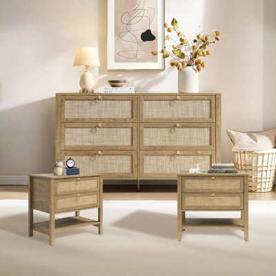 Ensemble de chambre à coucher 3 pièces Boho