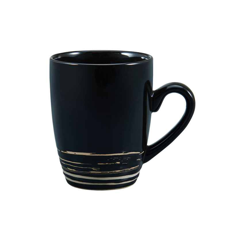 Bryson Black and White Ceramic 16-Piece Dinnerware Set, Service for 4
