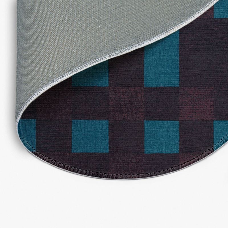 Tapis intérieur / extérieur mauve à carreaux, Rond 5 pi