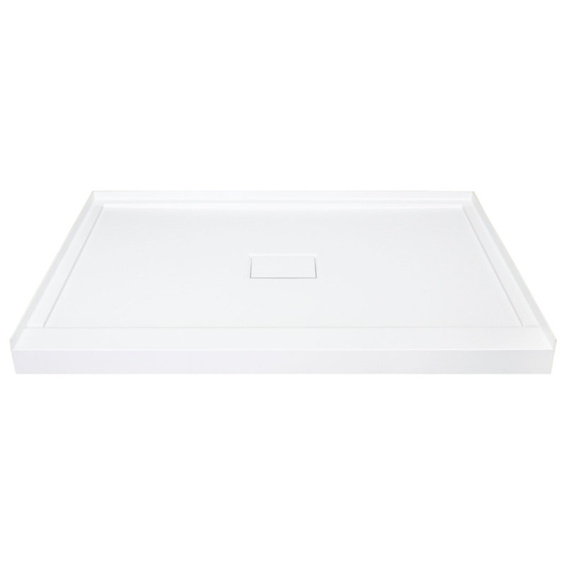 48'' W 34'' D Rectangular Single Shower Base, White