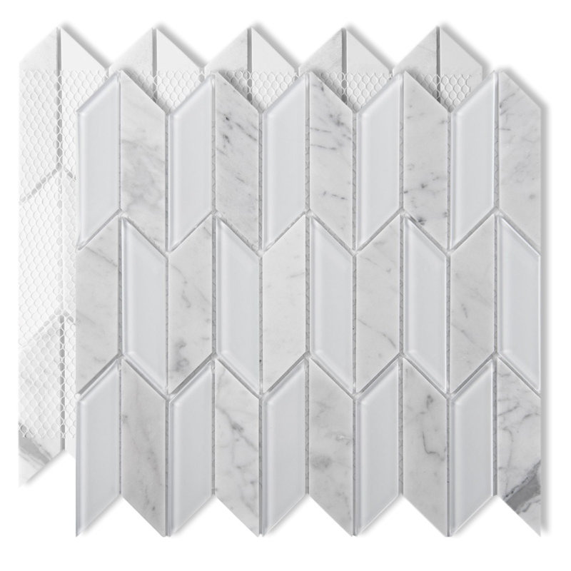 Art3d  11.8''x11.2'' Herringbone Mosaic Wall Tile,Pack of 5