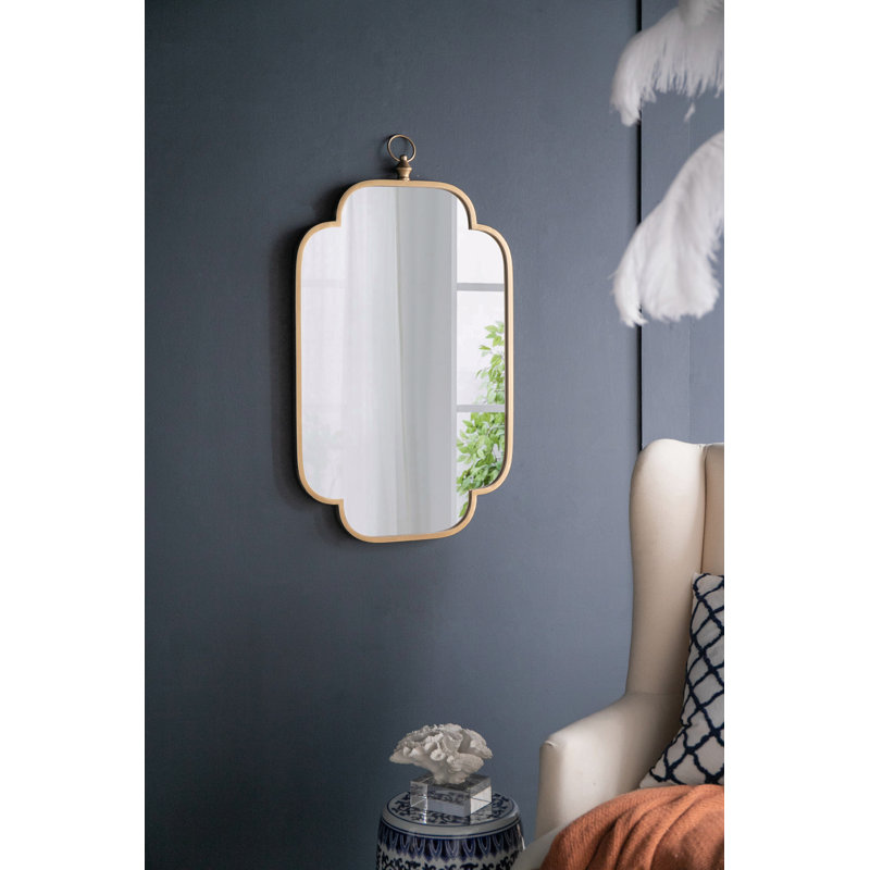 Miroir mural en métal avec bords entaillés